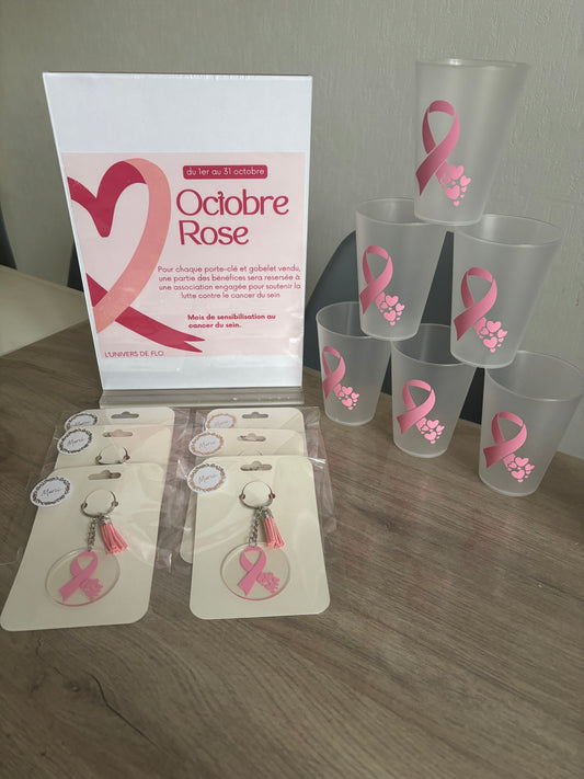 Porte clef Octobre rose
